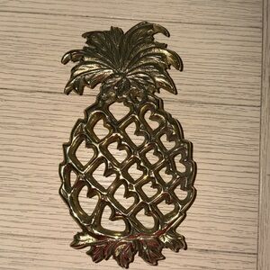 Vintage Virginia Metalcrafters Brass Pineapple Trivet Hot Pad Williamsburg 1999
